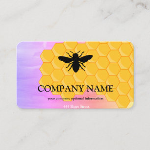 Vintage Honeycomb Bee BeeKeeper Honungsapairist Visitkort