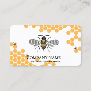 Vintage Honeycomb Bee BeeKeeper Honungsapairist Visitkort