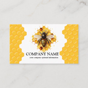 Vintage Honeycomb Bee BeeKeeper Honungsapairist Visitkort