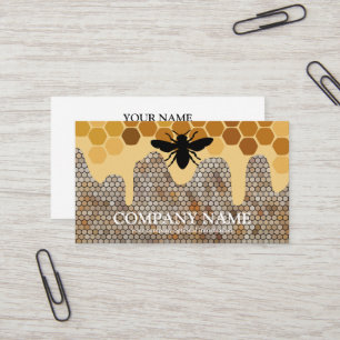Vintage Honeycomb Bee BeeKeeper Honungsapairist Visitkort
