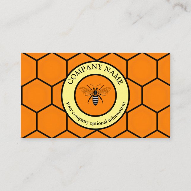Vintage Honeycomb Bee BeeKeeper Honungsapairist Visitkort (Framsida)