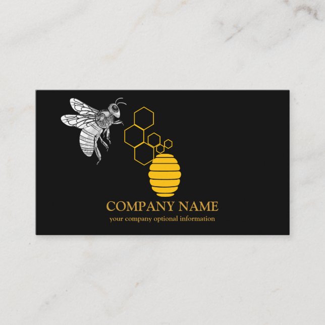 Vintage Honeycomb BeeKeeper Honungsapairist Visitkort (Framsida)