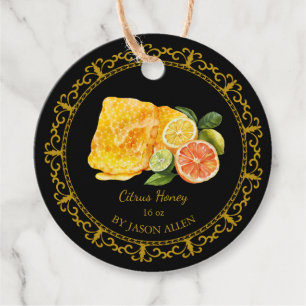 Vintage Honeycomb Citrus Infused honey Märkre Gåvor Etiketter