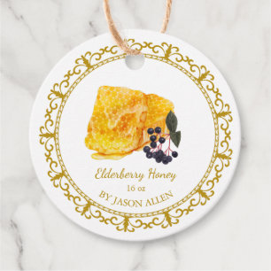 Vintage Honeycomb Elderberry Honung Hopp Märkre Gåvor Etiketter