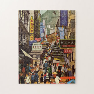 Vintage Hong Kong Street Market Design Pussel