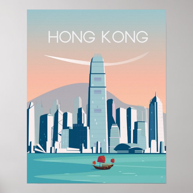 Vintage Hong Kong Travel Poster Poster (Framsidan)