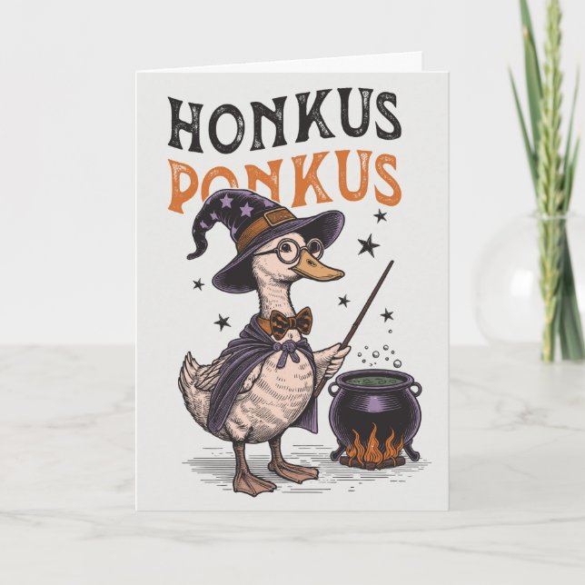Vintage Honkus Ponkus Funny Halloween Helgkort (Framsida)