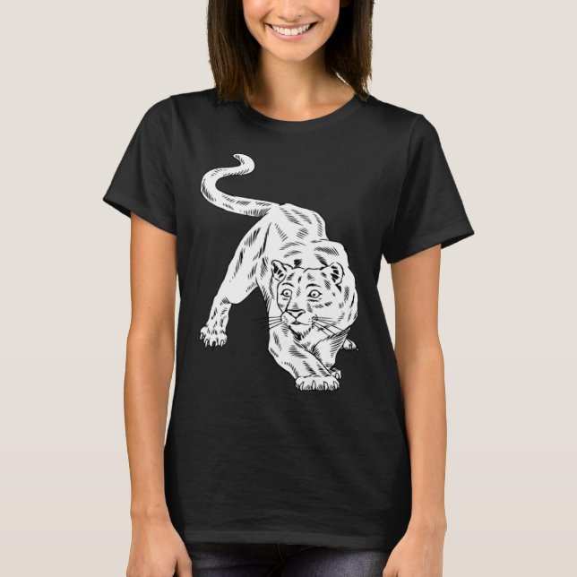 Vintage Honlion Djur Katt T Shirt (Framsida)