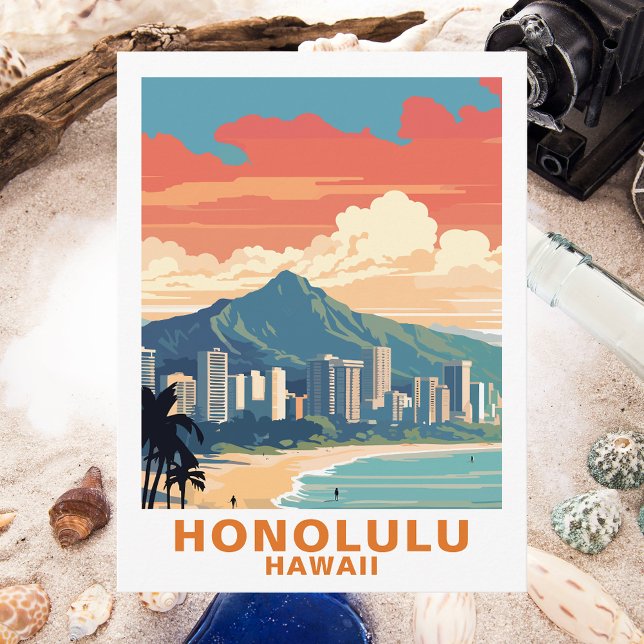 Vintage Honolulu, Hawaii: Resepostkort Vykort (Skapare uppladdad)