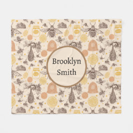 Vintage Honung Bumblebee Fleecefilt