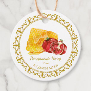 Vintage Honungsbikomb Pomegranat Honungsstift Märk Gåvor Etiketter