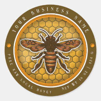 Vintage Honungsetikett Runt Klistermärke