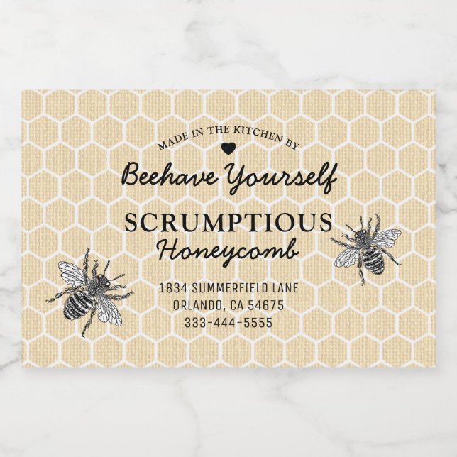 Vintage Honungsmateri Mat Etiketter (Singel etikett)