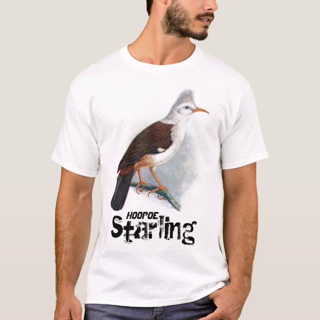 Vintage Hoopoe Starling Bird T Shirt (Framsida)