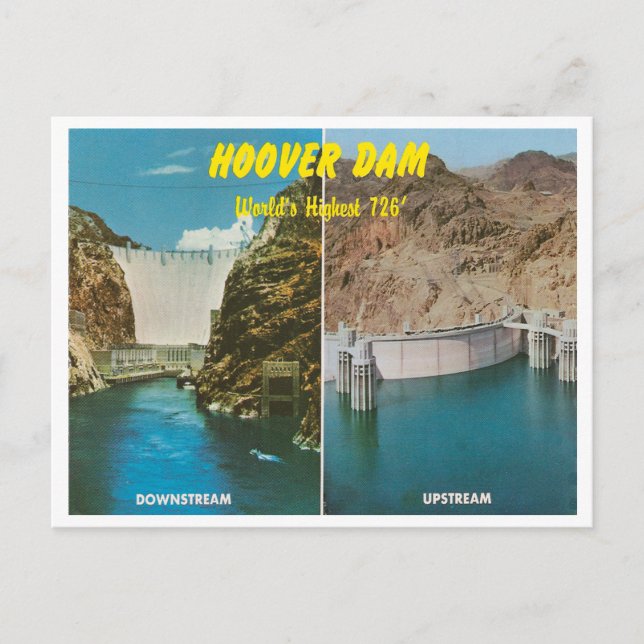 Vintage Hoover Dam Vykort (Framsida)