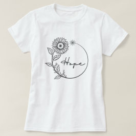 Vintage Hope Black Solros Flower Blommigt Lämna T Shirt