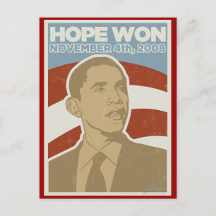 Vintage "Hopp Segrade" Obama Vykort