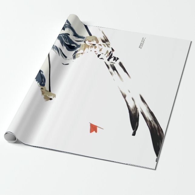 Vintage Hoppa över vintersportar Tyskland resa Presentpapper (Utrullad)