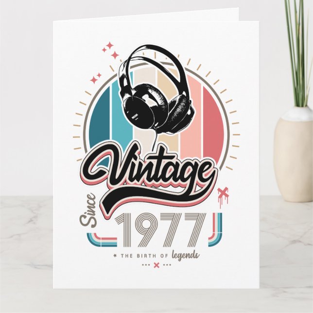 Vintage-hörlurar sedan 1977 kort (Framsida)
