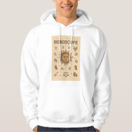 Vintage Horoscope Zodiac Sol Astrology Illustratio Hoodie