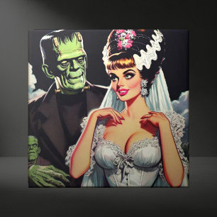 Vintage Horror Bride Kakelplatta