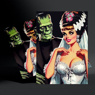 Vintage Horror Bride Vykort