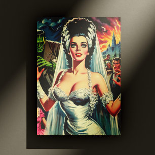 Vintage Horror Bride Vykort