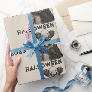 Vintage Horror Carnival Gift Wrap for Halloween Presentpapper