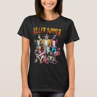Vintage Horror Summer Vibes Funny Halloween Summer T Shirt