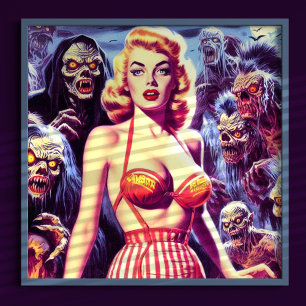 Vintage Horror Woman Poster
