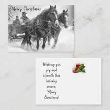 Vintage Horse and Carriage jul Card