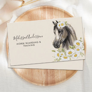 Vintage Horse Blommigt Personlig Equestrian Visitkort