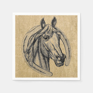 Vintage Horse Cameo Cocktail Napkins Pappersservett