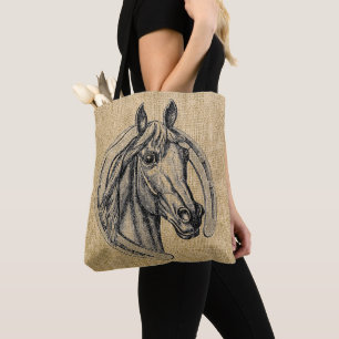 Vintage Horse Cameo Tygkasse