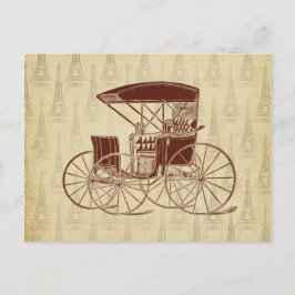 Vintage Horse Carriage in Paris Vykort