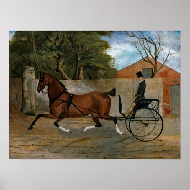 Vintage Horse Carriage Painting Poster (Framsidan)