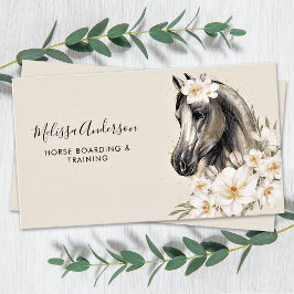 Vintage Horse Flowers Personlig Equestrian Visitkort