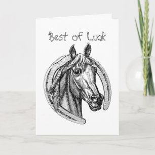 Vintage Horse & Horseshoe Greeting Card Kort