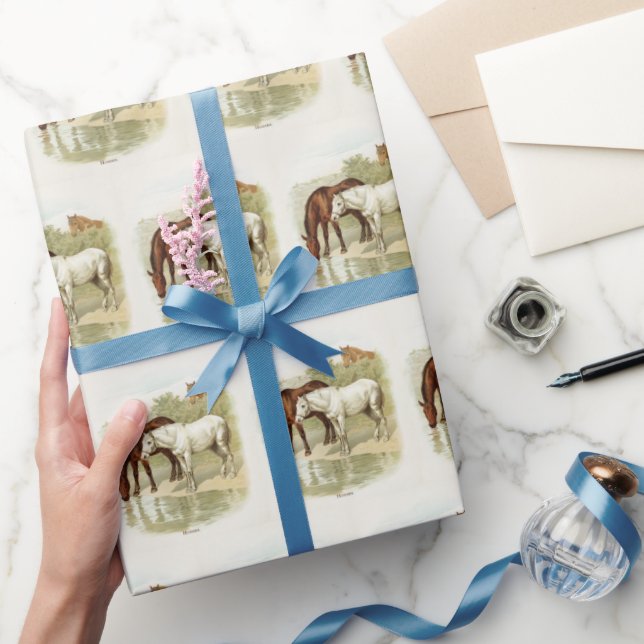 Vintage Horse Lovers party-spån Presentpapper (Gifting)