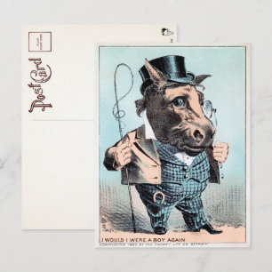 Vintage Horse Man-vykort Vykort