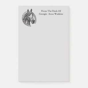 Vintage Horse Monogram Post-it Block