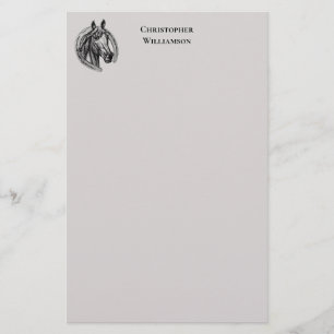 Vintage Horse Monogrammed Brevpapper