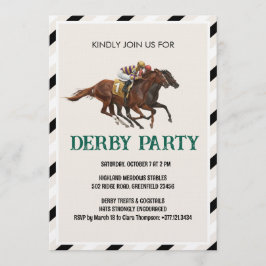Vintage Horse Race Derby Party Invitation Inbjudningar