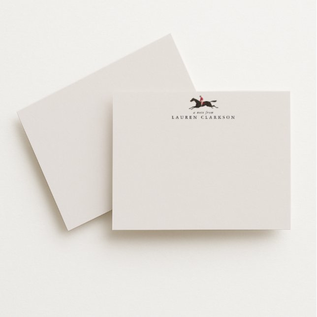 Vintage Horse Rider Logo Note Card Inbjudningar (Skapare uppladdad)