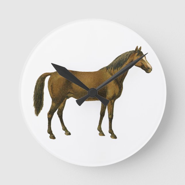 Vintage Horse Rund Klocka (Framsida)