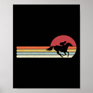 Vintage Horse Tävla Retro Stil Poster