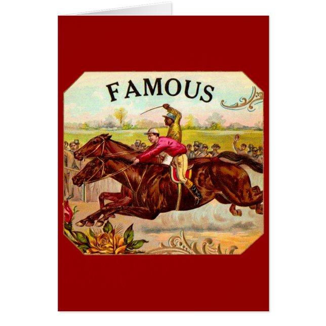 Vintage Horse Tävla Thrill Tävling Hälsningskort (Framsidan)