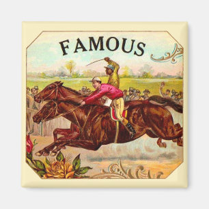 Vintage Horse Tävla Thrill Tävling Magnet
