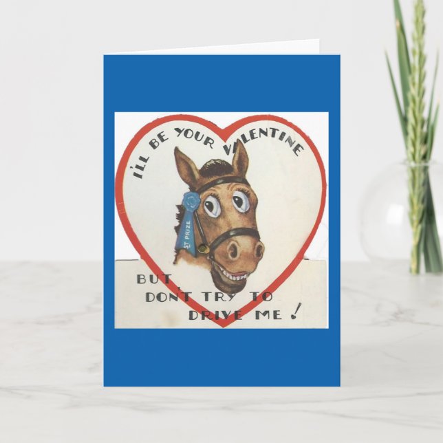 Vintage Horse Valentine Helgkort (Framsida)