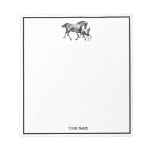 Vintage Horses Mor Baby Foal Anteckningsblock